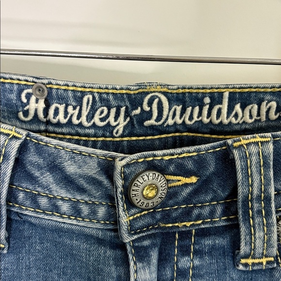 Harley-Davidson Skinny Embellished Low-Rise Wash Jeans 99161-16VW Size 6 - Picture 9 of 16